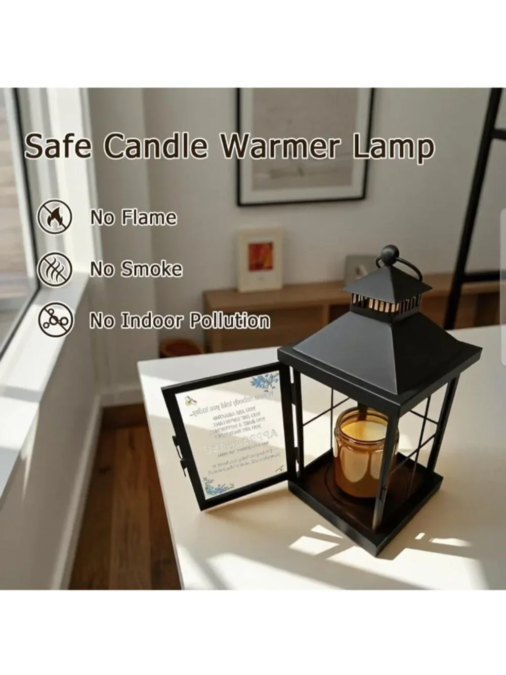 Decorative Candle Warmer Lantern With Timer & Dimmer Safe Enclosed Design